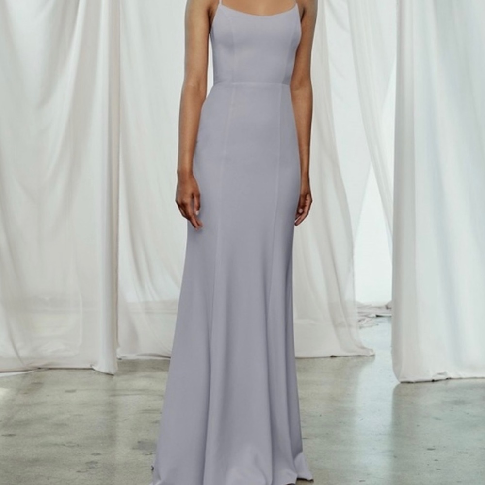 Amsale Taryn Bridesmaid dress Crepe in color Dove size 0